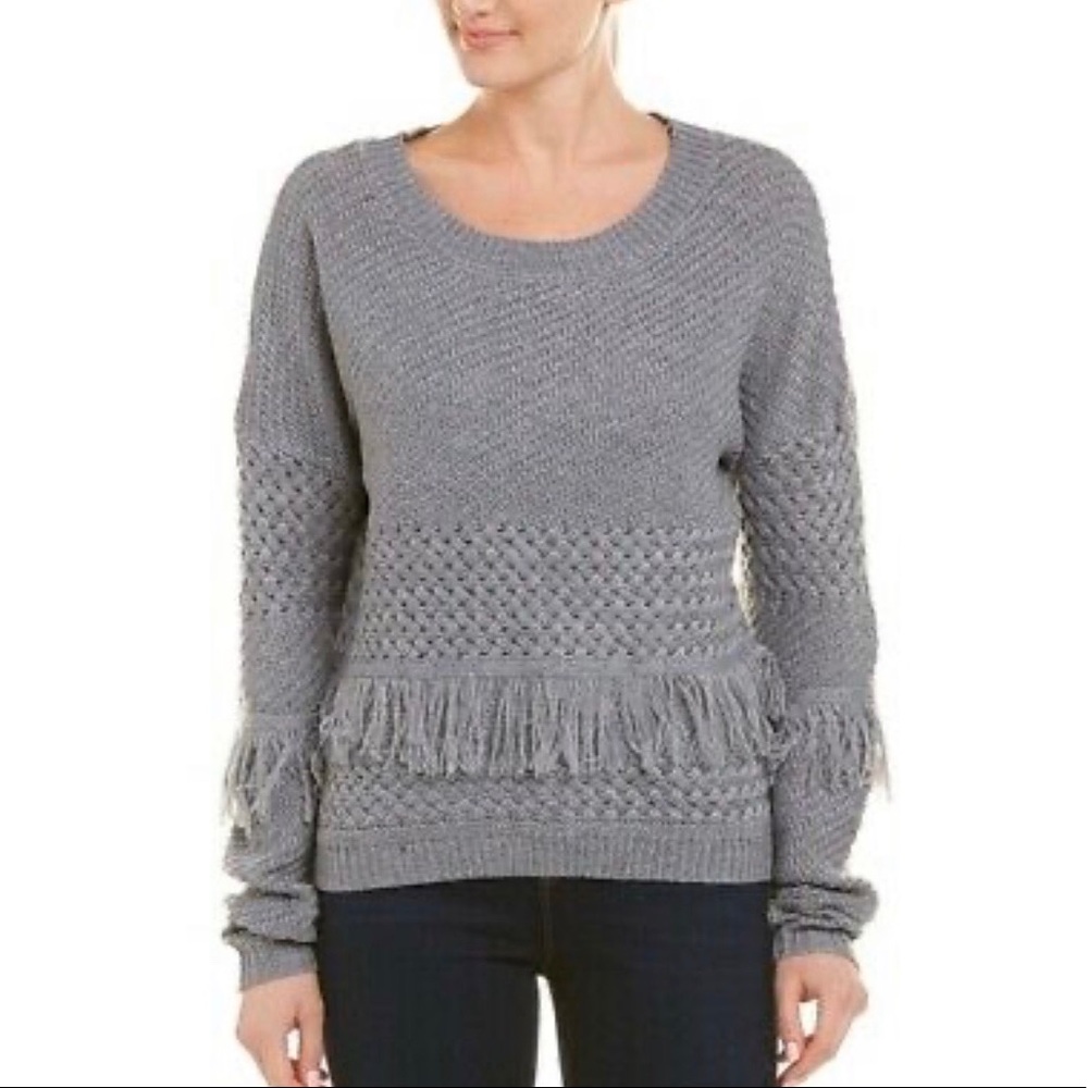 Jack By BB Dakota Novelty Stitch Sweater Gray Size Medium NWT